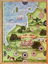 Fol.34v Mapa Australii z „Cosmographie Universelle”, 1555
